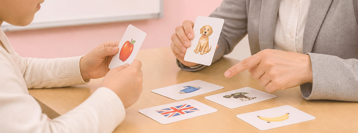 英語の課題に取り組む子どもたち