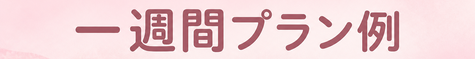 一週間プラン例
