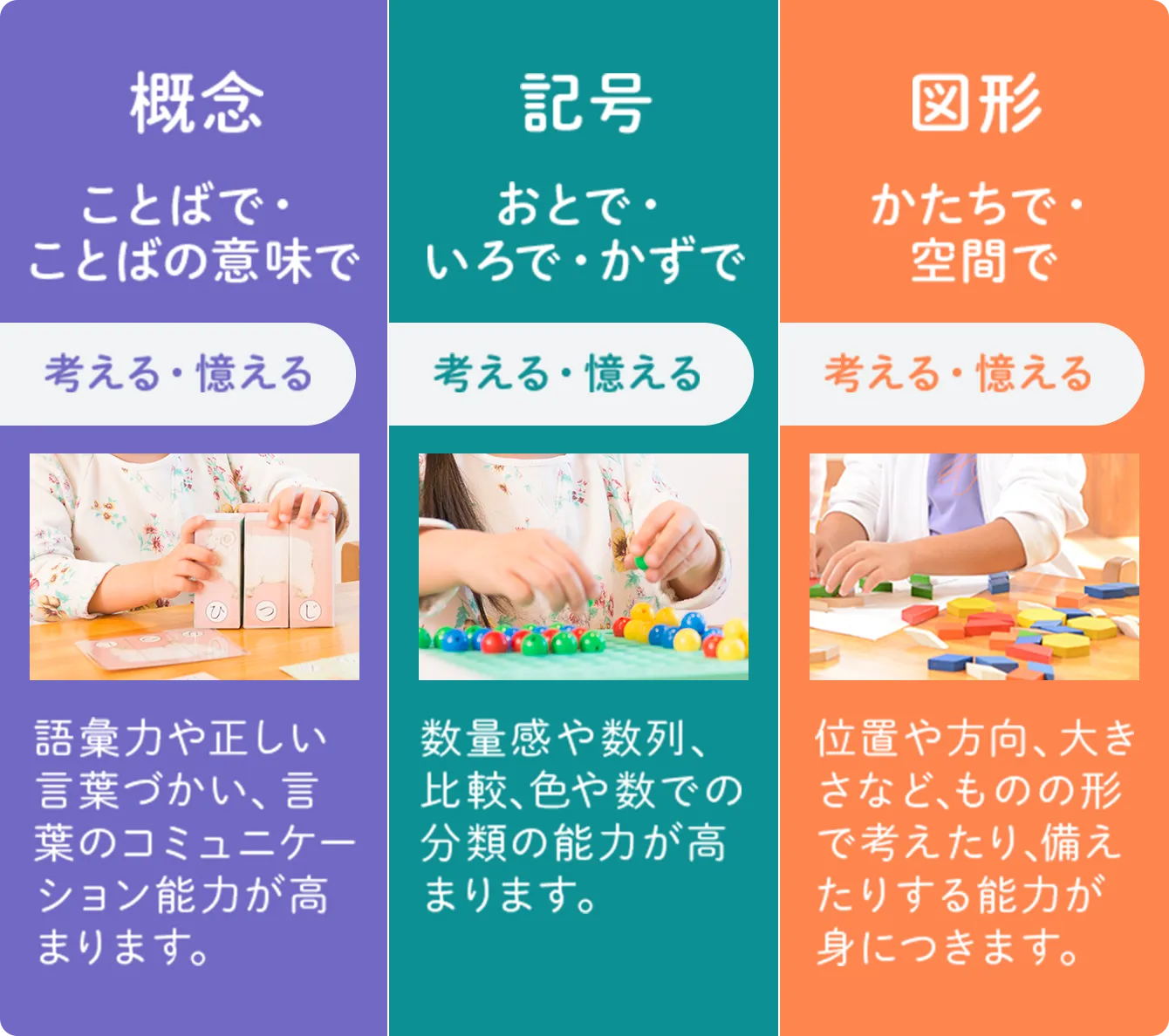 英語 / 英語で話す / 聞いてまねっこ / 気持ちを伝える / 友だちと英語で / 英語で思考する / スピーキング体験 / 発表して伝える / 自然に使う / 探究 / 選択学習 / 好きから選べる / 手を動かし学ぶ / なぜから考える / 実験で気づく体験 / 形にして伝える / 作品で表す / 安心 / 見守り環境 / 安心感 / 様子を確認する / カメラで見守れる / 学びを楽しく復習 / 遊びが学びになる / 興味が入口です / 自分で選び学ぶ